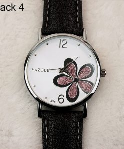 Yazole Watches Women 2019 Fashion Leather Strap Flower Female Clock Ladies Quartz Wrist Watch Montre Femme Relogio Feminino