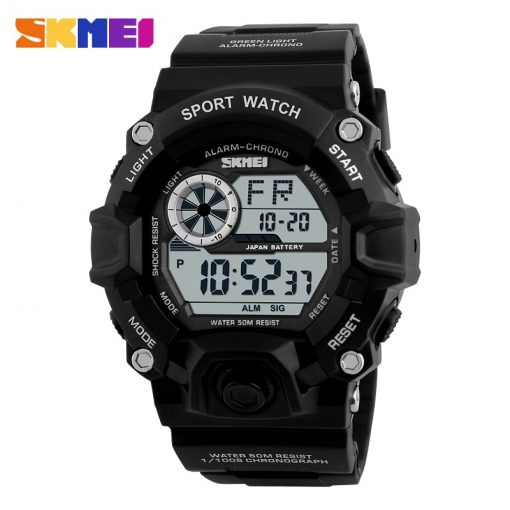 SKMEI Outdoor Sport Watch Men Alarm Clock 5Bar Waterproof Military Watches LED Display Shock Digital Watch Reloj Hombre 2019