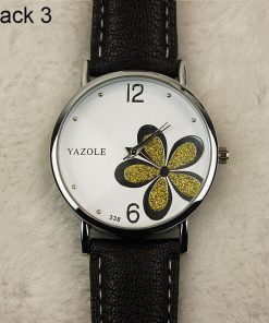 Yazole Watches Women 2019 Fashion Leather Strap Flower Female Clock Ladies Quartz Wrist Watch Montre Femme Relogio Feminino