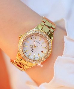 Luxury Brand Lady Crystal Watch Women Dress Watch Diamond Fashion Rose Gold Quartz Watches Female Stainless Steel Wristwatches