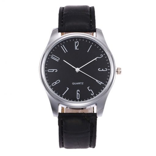 Mens Simple Business Fashion Leather Quartz Wrist Watch