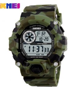 SKMEI Outdoor Sport Watch Men Alarm Clock 5Bar Waterproof Military Watches LED Display Shock Digital Watch Reloj Hombre 2019