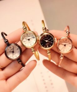 Small Gold Bangle Bracelet Luxury Watches Stainless Steel Retro Ladies Quartz Wristwatches Fashion Casual Women Dress Watch