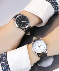 Mens Simple Business Fashion Leather Quartz Wrist Watch