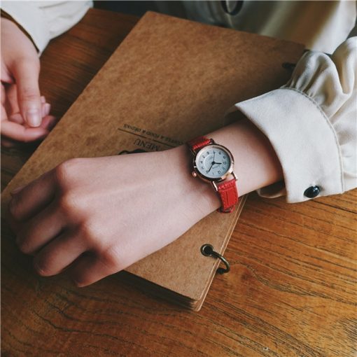 Bamboo Knot Vintage Leather Women Small Watches Designer Blue Pointer Simple Number Dial Fashion Ladies Quartz Wristwatches