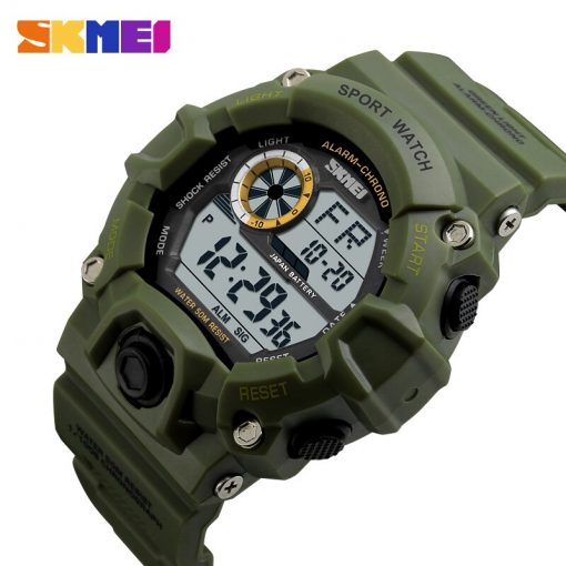 SKMEI Outdoor Sport Watch Men Alarm Clock 5Bar Waterproof Military Watches LED Display Shock Digital Watch Reloj Hombre 2019