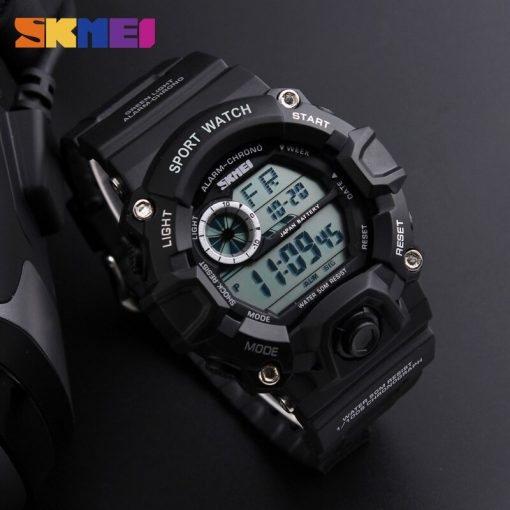 SKMEI Outdoor Sport Watch Men Alarm Clock 5Bar Waterproof Military Watches LED Display Shock Digital Watch Reloj Hombre 2019