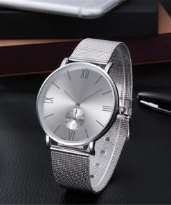 Latest Casual Silver Women Watch Crystal Stainless Steel Buckle Roman Numbers Analog Quartz Lady Wrist Watch Bracelet Watch #11