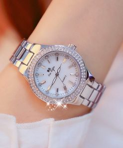 Luxury Brand Lady Crystal Watch Women Dress Watch Diamond Fashion Rose Gold Quartz Watches Female Stainless Steel Wristwatches