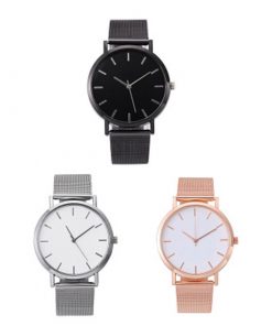 Quartz Wristwatches Simple Casual Metal Hour Stainless Steel Clock Men Women Watches Gifts Quartz Wristwatches