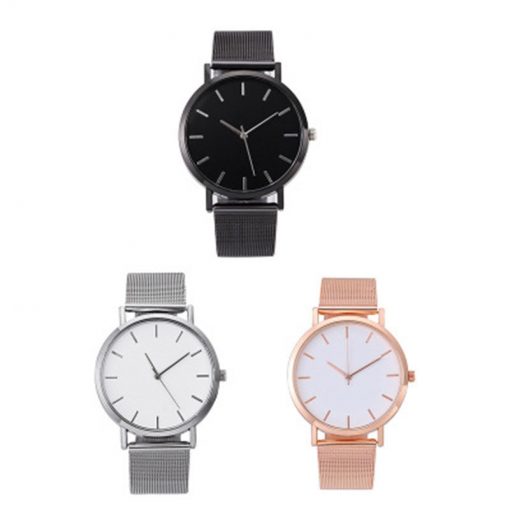 Quartz Wristwatches Simple Casual Metal Hour Stainless Steel Clock Men Women Watches Gifts Quartz Wristwatches