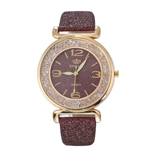 DQG Luxury Brand Women Watches Relogio Feminino Ladies Scrub Belt Watch Surface Star Moon Korean Fashion Casual Women Watch#Y20