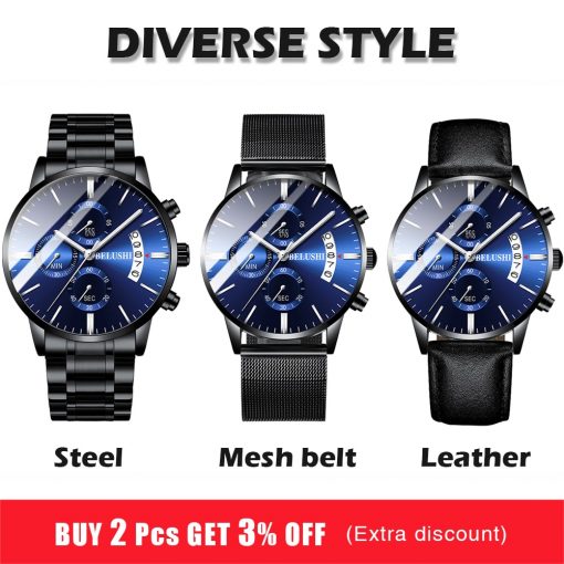 Men's Watch Luxury Brand BELUSHI High-end Man Business Casual Watches Mens Waterproof Sports Quartz Wristwatch relogio masculino