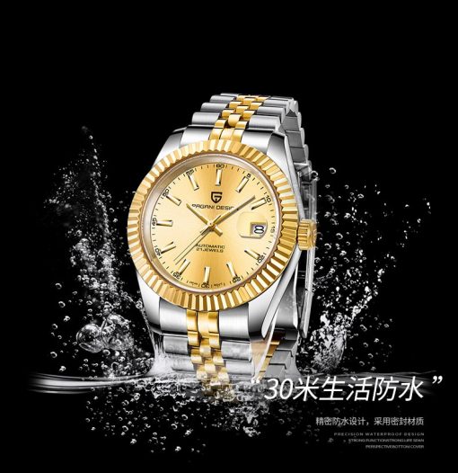 Pagani Design Men Watch Automatic Mechanical Mens Watches Bling Diamond Quartz Watches for Women Gold Stainelss Steel Male Clock