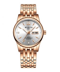 WLISTH Women Watch Tungsten Steel Women Watches Lovers Gift Rose Gold Chinese-English Calendar Quartz Clock Waterproof Watch