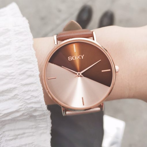 top brand women's watch leather rose gold dress female clock luxury brand design women watches simple fashion ladies watch