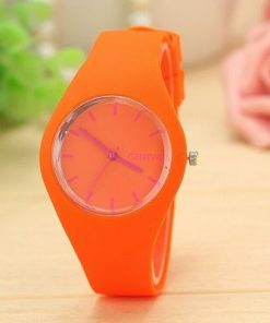 Men watch Women Cream Color Ultra-thin Fashion Gift Silicone Strap Leisure Watch Geneva Sport Wristwatch Women's Jelly Watches