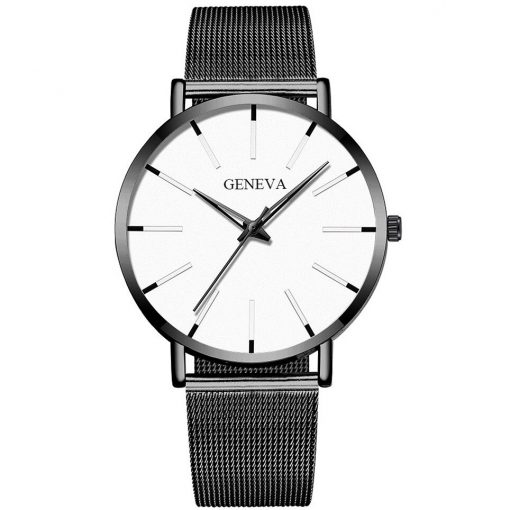 Minimalist Men's Fashion Ultra Thin Watches Simple Men Business Stainless Steel Mesh Belt Quartz Watch Relogio Masculino