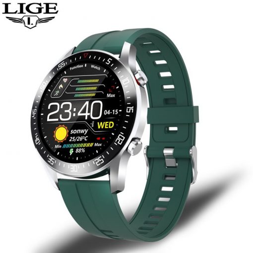 LIGE Smart Watch Men smartwatch LED Full Touch Screen For Android iOS Heart Rate Blood Pressure Monitor Waterproof Fitness Watch