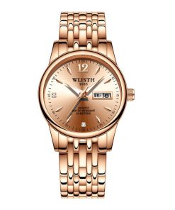 WLISTH Women Watch Tungsten Steel Women Watches Lovers Gift Rose Gold Chinese-English Calendar Quartz Clock Waterproof Watch