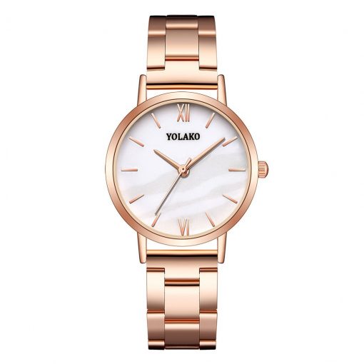 Fashion Quartz Watch Luxury Women Rose Gold Stainless Steel Strap Analog Watch Scale Dial Watch Clock Damski Zegarek 2020 New