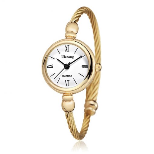 Small Gold Bangle Bracelet Luxury Watches Stainless Steel Retro Ladies Quartz Wristwatches Fashion Casual Women Dress Watch