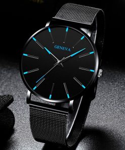 Minimalist Men's Fashion Ultra Thin Watches Simple Men Business Stainless Steel Mesh Belt Quartz Watch Relogio Masculino