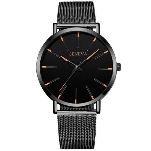 Minimalist Men's Fashion Ultra Thin Watches Simple Men Business Stainless Steel Mesh Belt Quartz Watch Relogio Masculino