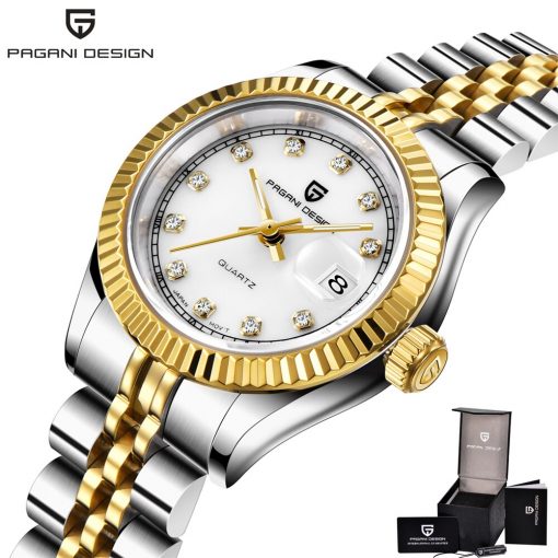 Pagani Design Men Watch Automatic Mechanical Mens Watches Bling Diamond Quartz Watches for Women Gold Stainelss Steel Male Clock