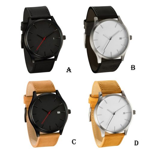 Fashion Large Dial Quartz Men Watch Leather Business Casual Sport Watches Male Clock Wristwatch Relogio Masculino men watches