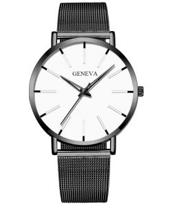 Minimalist Men's Fashion Ultra Thin Watches Simple Men Business Stainless Steel Mesh Belt Quartz Watch Relogio Masculino